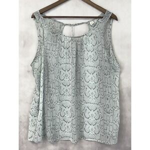 Old Navy Sheer Tank Top Women XXL Snake Print Flowy Boho Indie Soft Grunge